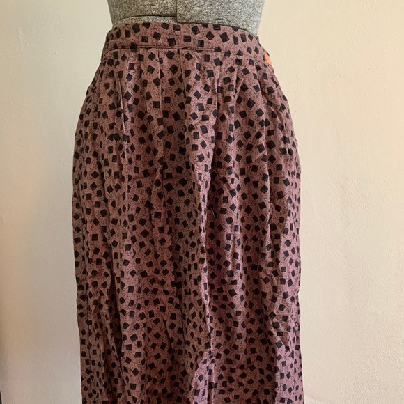 Vintage Mauve Midi Skirt Sz S - Picture 1 of 5